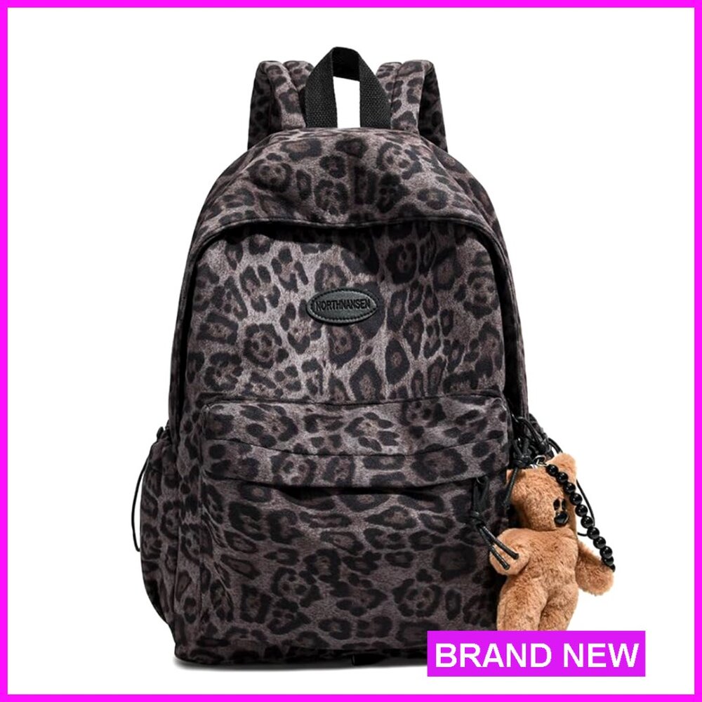 Leopard Print Daypack Backpack, Adjustable Should… - image 1
